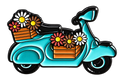 P8-13 Turquoise bloemenscooter – voorzijde