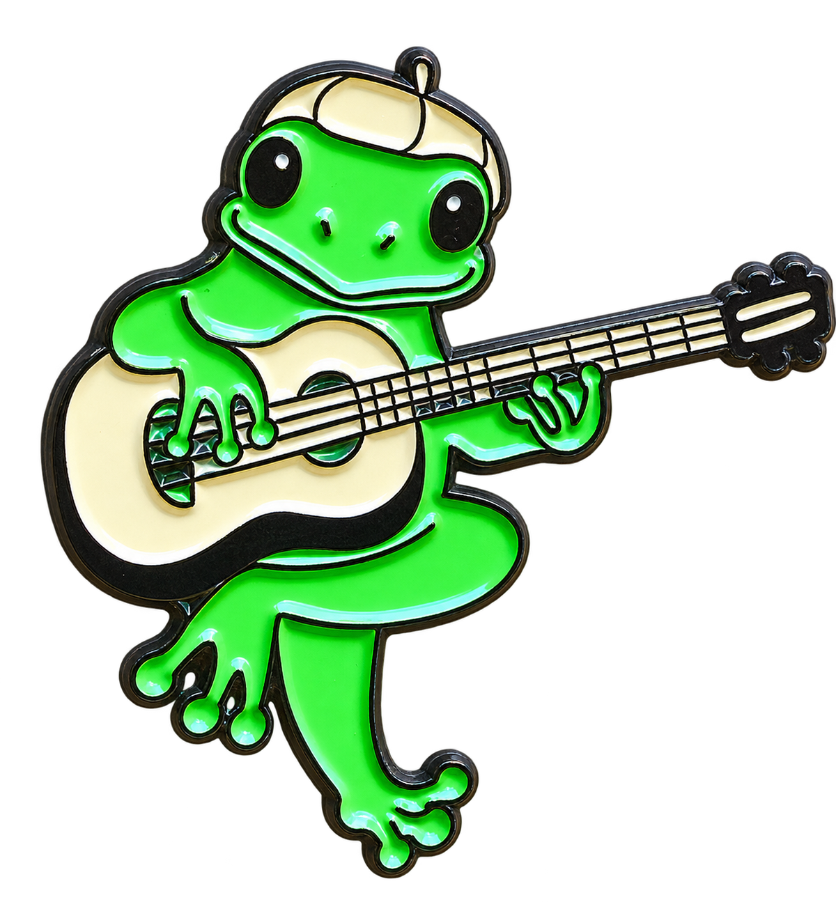 Pin kikker met gitaar voorkant