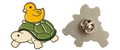 Eendje op schildpad voor- en achterkant