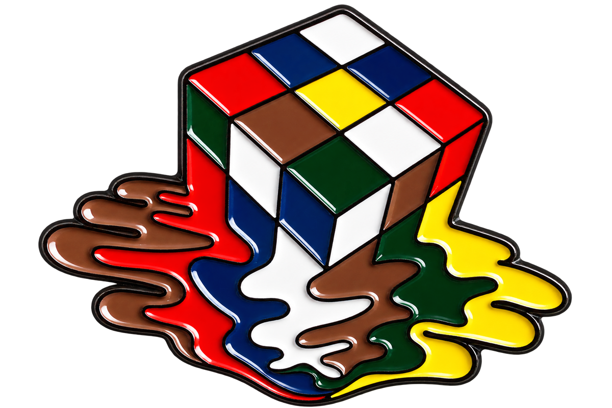 Smeltende puzzelkubus, voorzijde