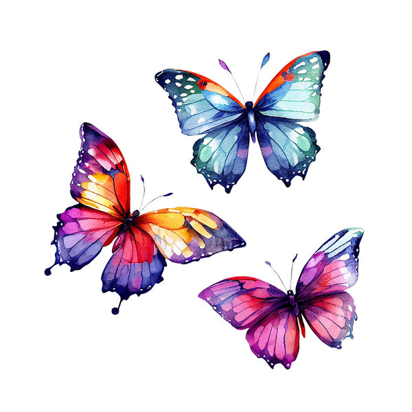 Three small butterflies iron-on transfer
