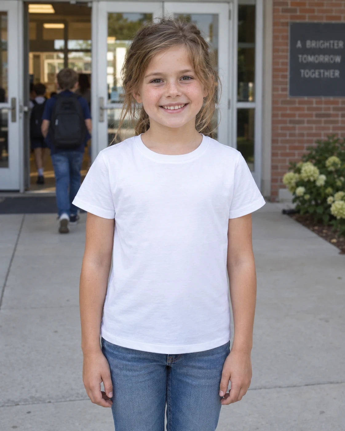 Cheerful children's look as an application example
