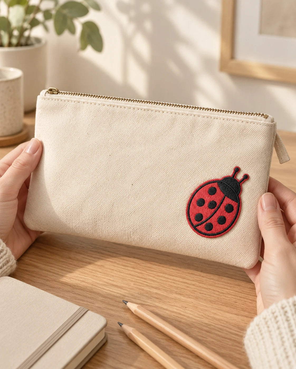 AI styling image of a small patch on a pencil case