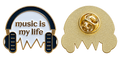 Music is my life, voor- en achterzijde met goudkleurige sluiting