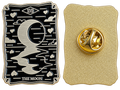The Moon tarotkaart, voorzijde en goudkleurige achterzijde met sluiting