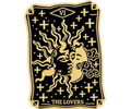 Tarotkaart The Lovers – vrijstaande voorzijde met zon en maan
