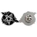 Pentagram met vleermuizen – voorzijde en achterzijde met sluiting