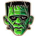 Groen gezicht van Frankensteins monster met zwart haar – vrijstaande voorzijde