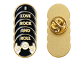 Zwarte platen met de tekst I love rock and roll, voor- en achterzijde