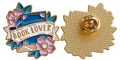 Book Lover met bloemen, voorzijde en goudkleurige achterzijde met sluiting