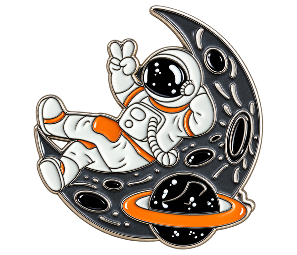 Pin P3-20: astronaut liggend op de maan, vrijstaand