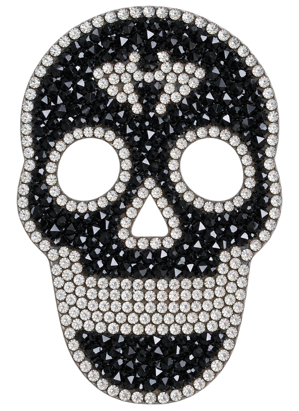 Zwarte skull strass patch SP0007, vrijstaand