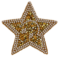Goud met zilverkleurige ster strass patch, vrijstaand