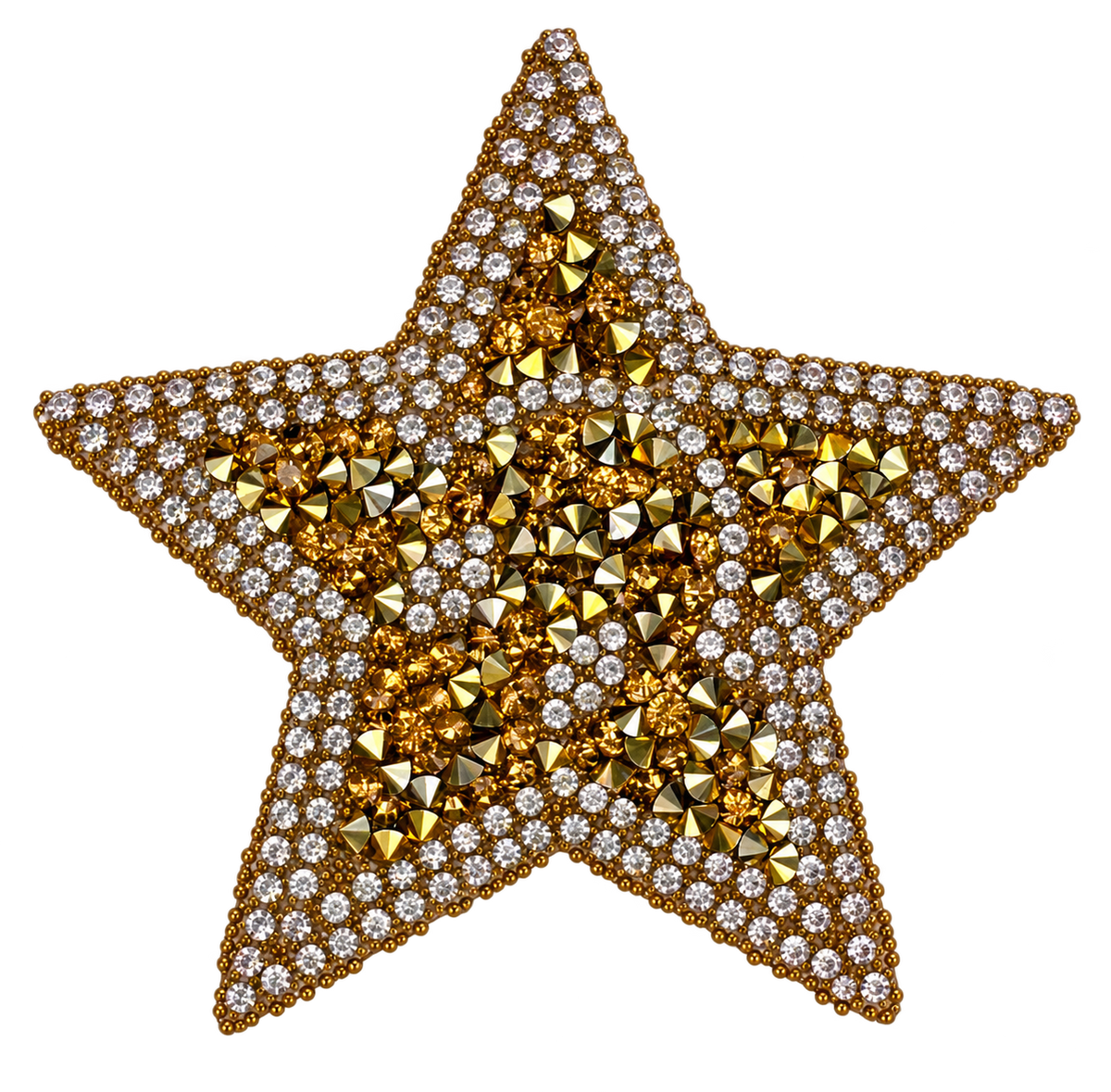 Goud met zilverkleurige ster strass patch, vrijstaand
