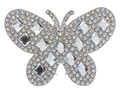 Zilveren vlinder strass patch, vrijstaand