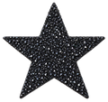 Gitzwarte ster strass patch van 11 × 10,5 cm, vrijstaand