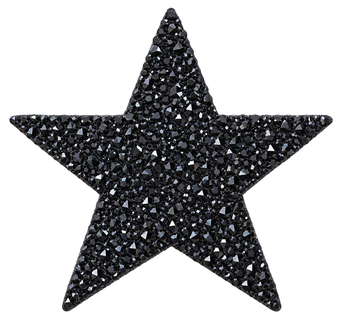 Gitzwarte ster strass patch van 11 × 10,5 cm, vrijstaand