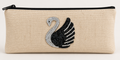 Zwaan strass patch op een naturel etui