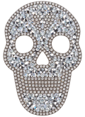 Zilveren skull strass patch, vrijstaand – SP0031
