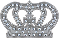 Grote zilveren kroon strass patch van 13 × 8,5 cm, vrijstaand – SP0034