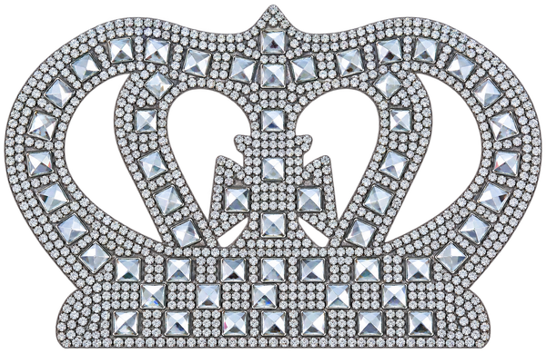 Grote zilveren kroon strass patch van 13 × 8,5 cm, vrijstaand – SP0034