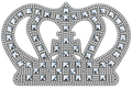 Kleine zilveren kroon strass patch van 9 × 6 cm, vrijstaand – SP0035