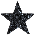 Kleine zwarte ster strass patch, 6,2 × 6,2 cm, SP0040