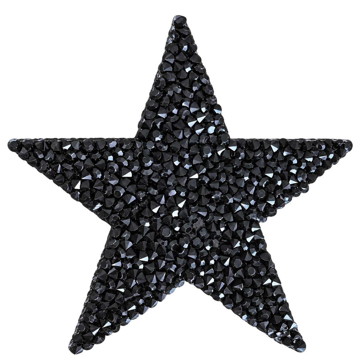 Kleine zwarte ster strass patch, 6,2 × 6,2 cm, SP0040