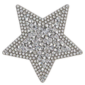 Kleine zilveren facetster strass patch, 6 × 6 cm, SP0042