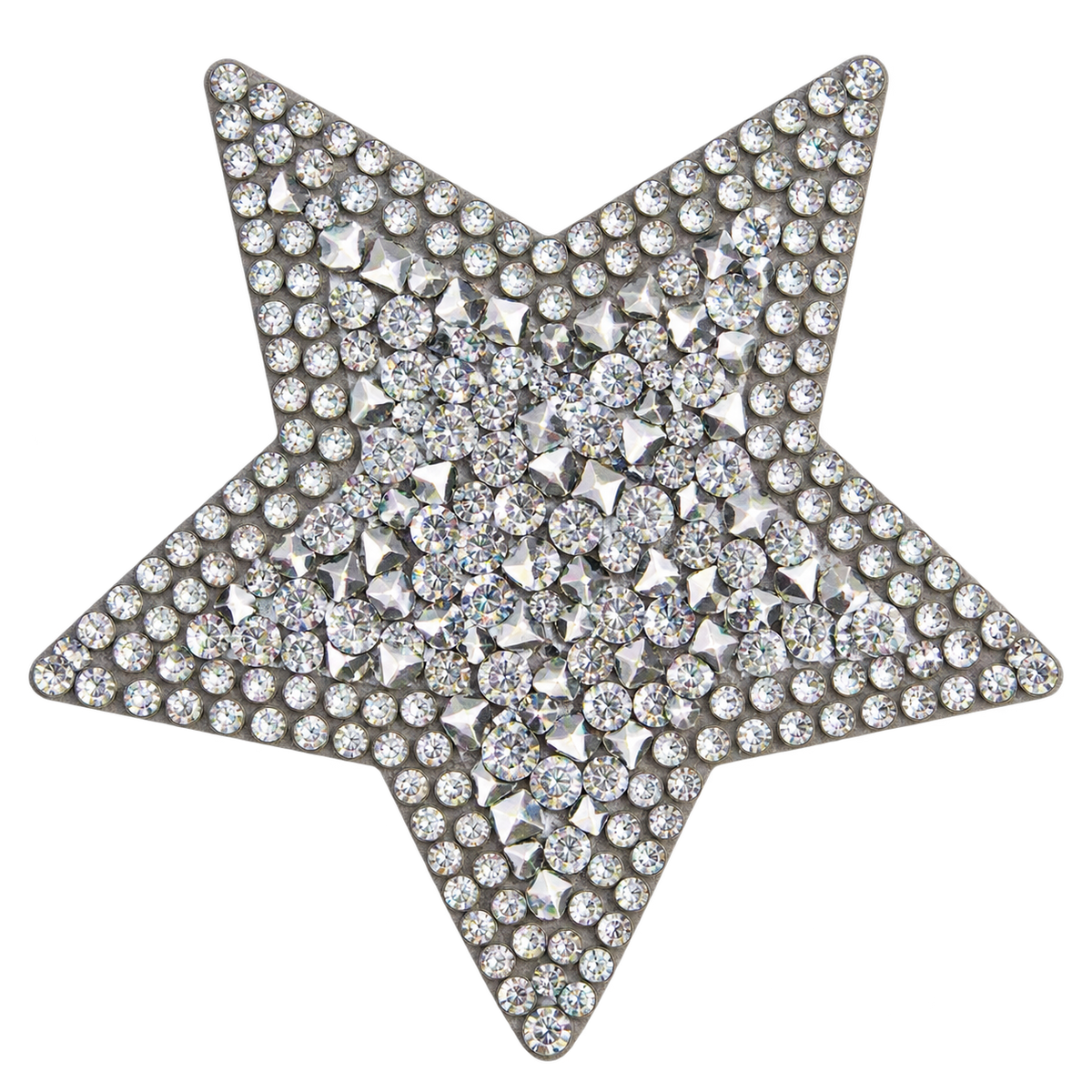 Kleine zilveren facetster strass patch, 6 × 6 cm, SP0042