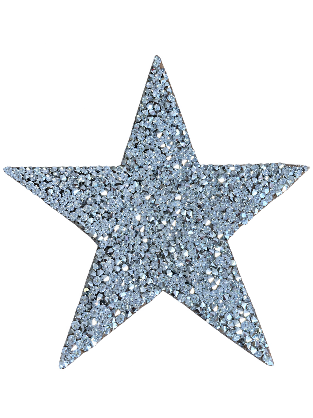 Kleine zilveren ster strass patch, 6,2 × 6,2 cm, SP0041