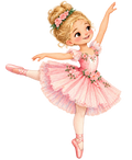 Ballerina in roze tutu met bloemen – vrijstaand motief