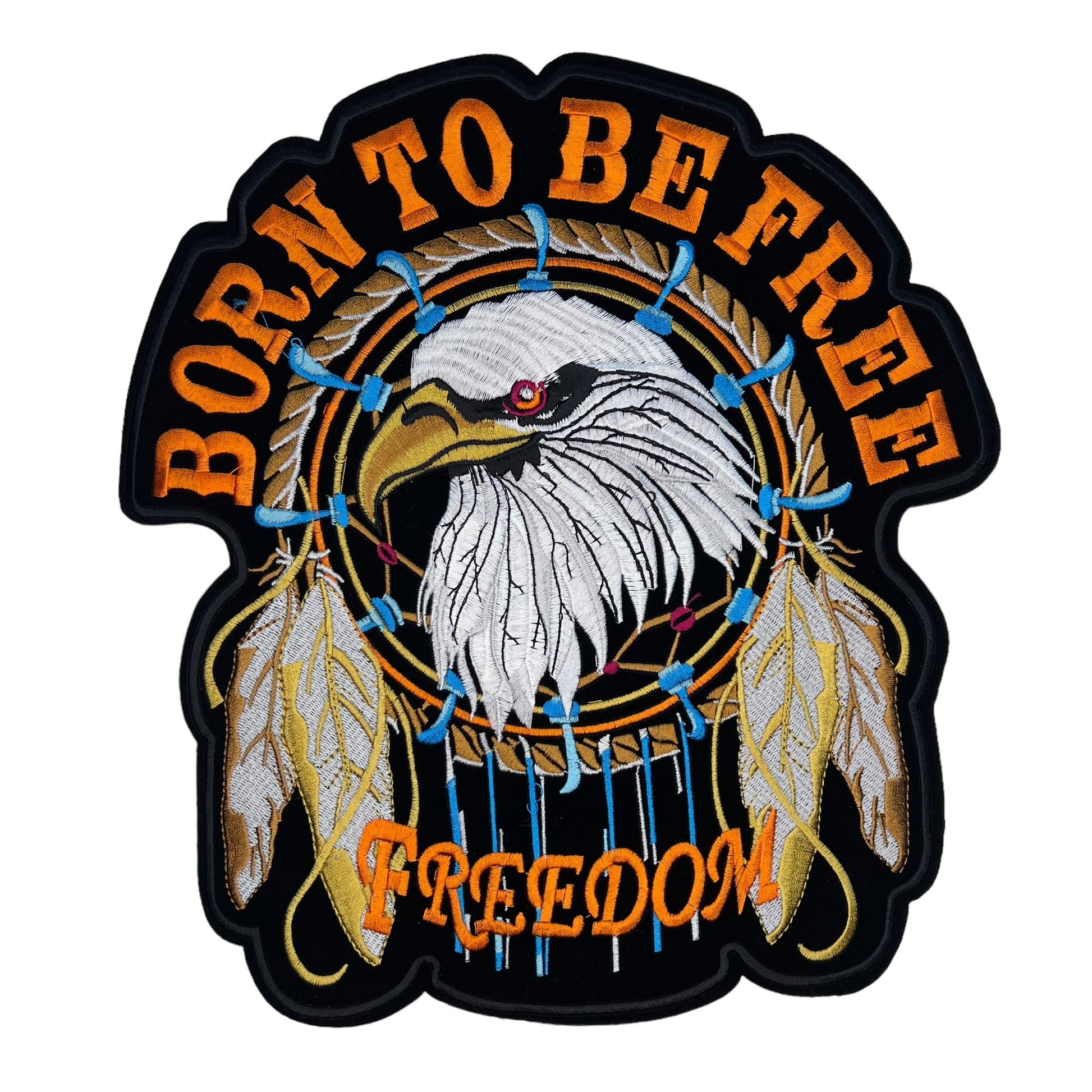 GP0033-adelaar-in-dromenvanger-met-tekst-born-to-be-free-patch