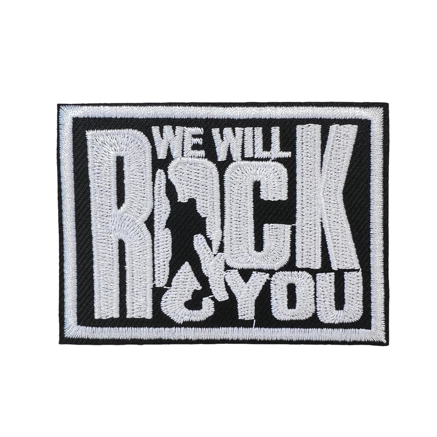 P0139-witte-we-will-rock-you-tekst-op-zwarte-ondergrond-patch