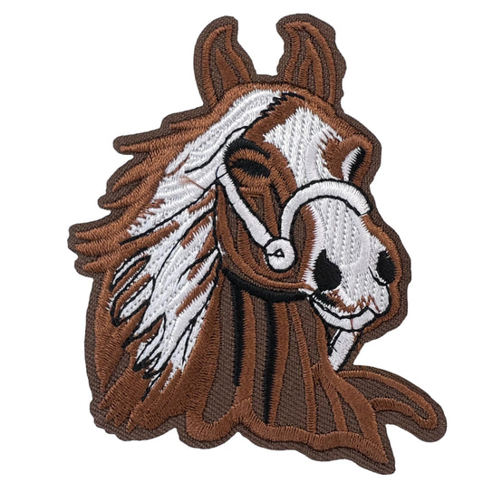 P0212-bruin-paard-met-wapperende-manen-patch