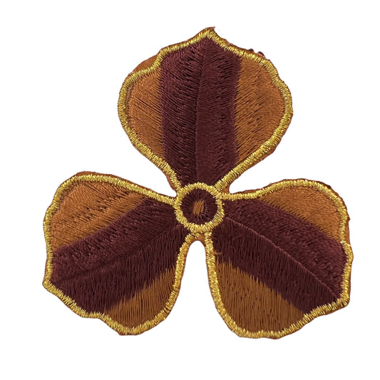 P0278-bruin-bloemetje-met-gouden-rand-patch