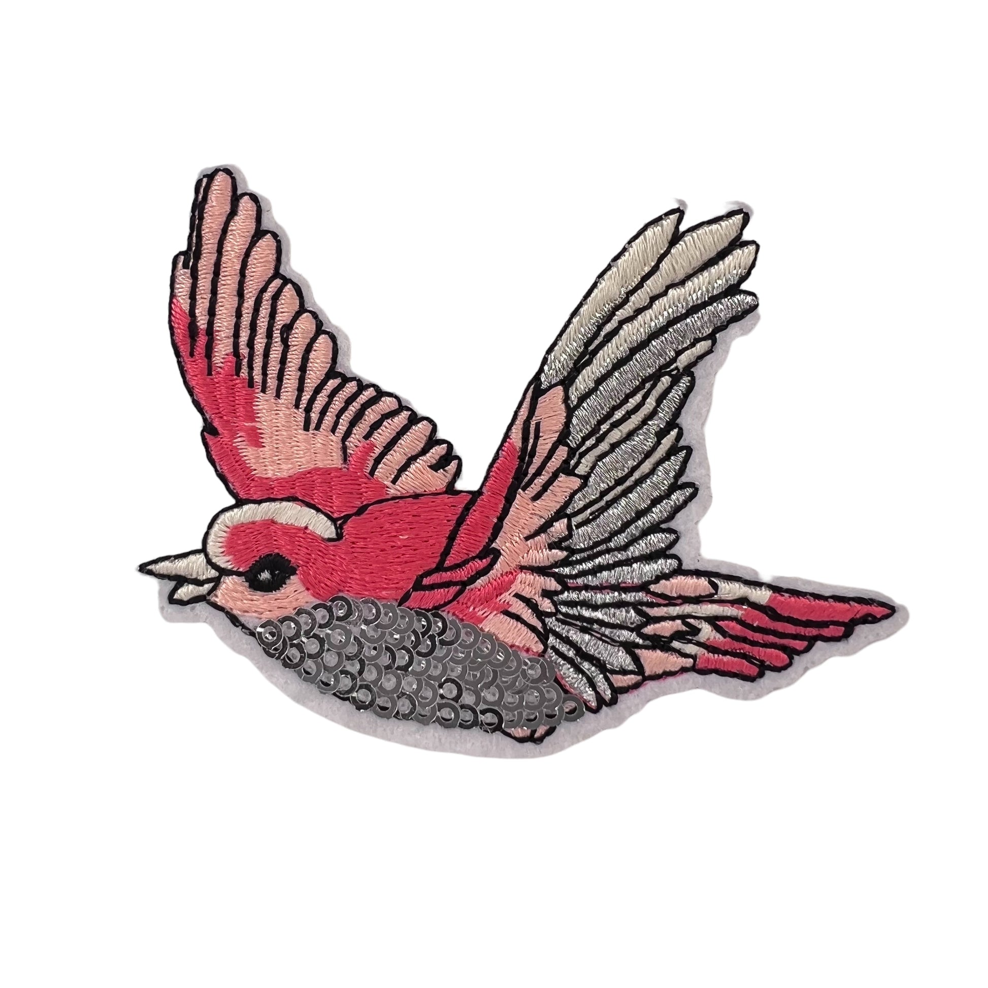 P0282-roze-vogeltje-met-zilveren-paillette-buik-patch