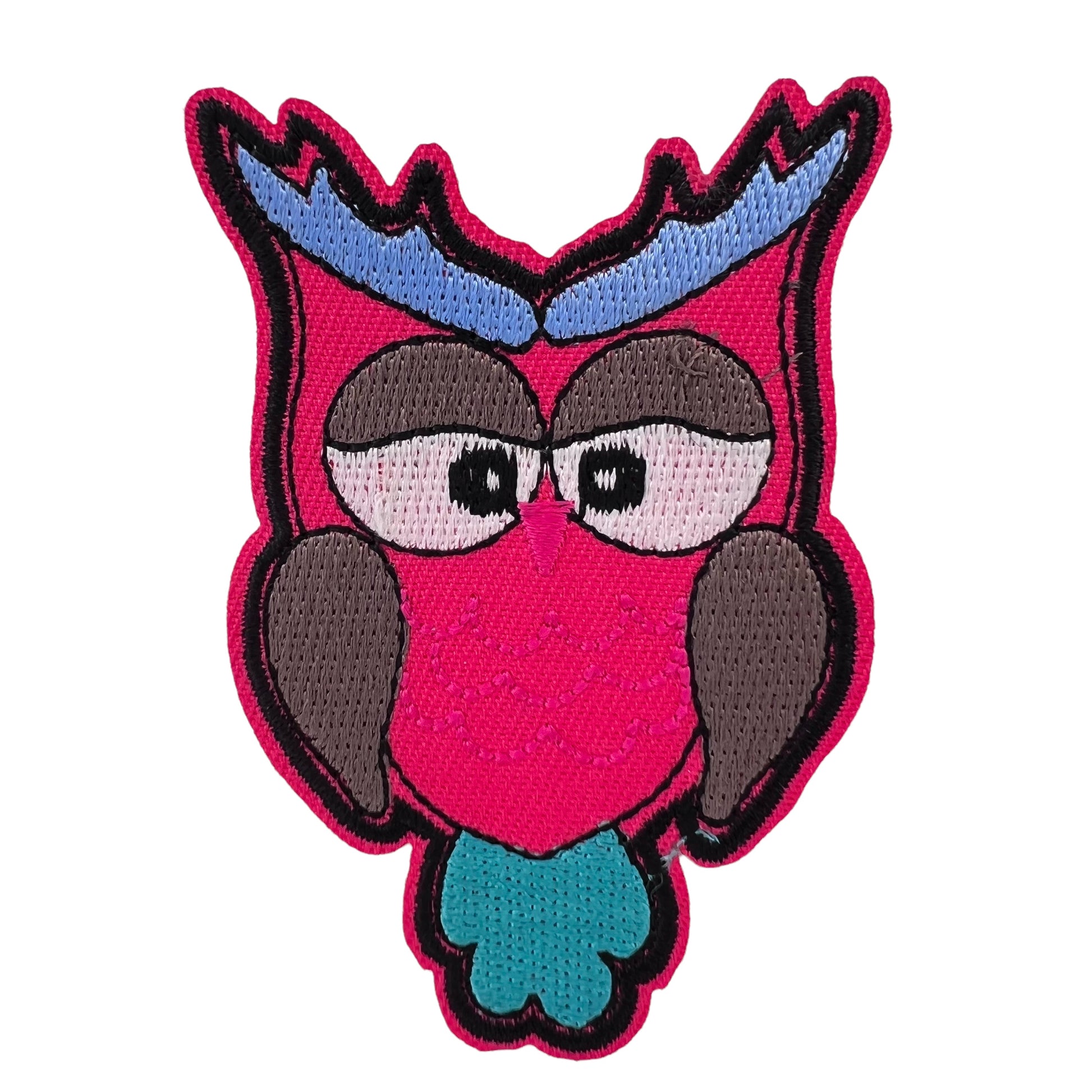 P0378-roze-uil-met-groen-staart-patch