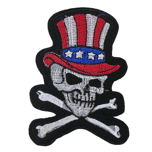 P0467-skull-met-amerikaanse-hoed-patch