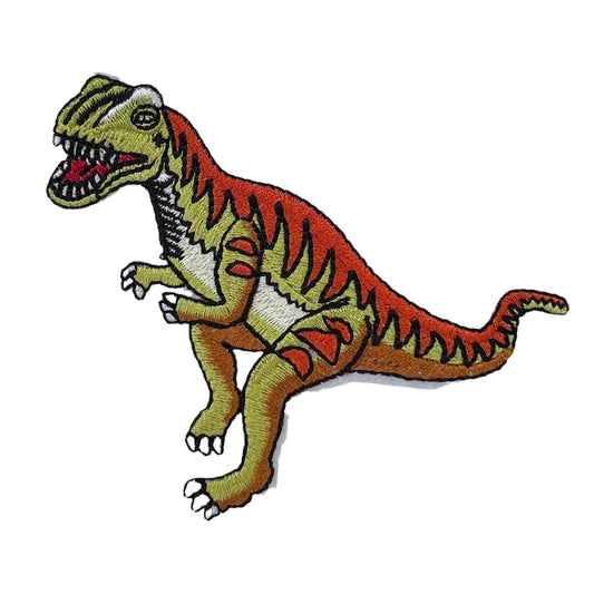 P0539- Groen-met-oranje-t-rex-patch