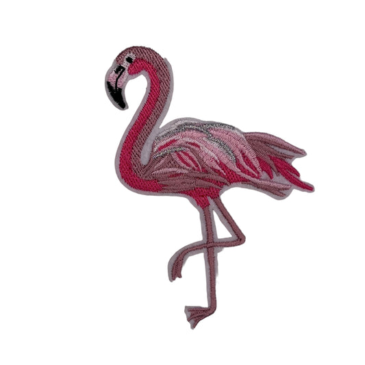 P0544-roze-flamingo-met-zilveren-accente-patch