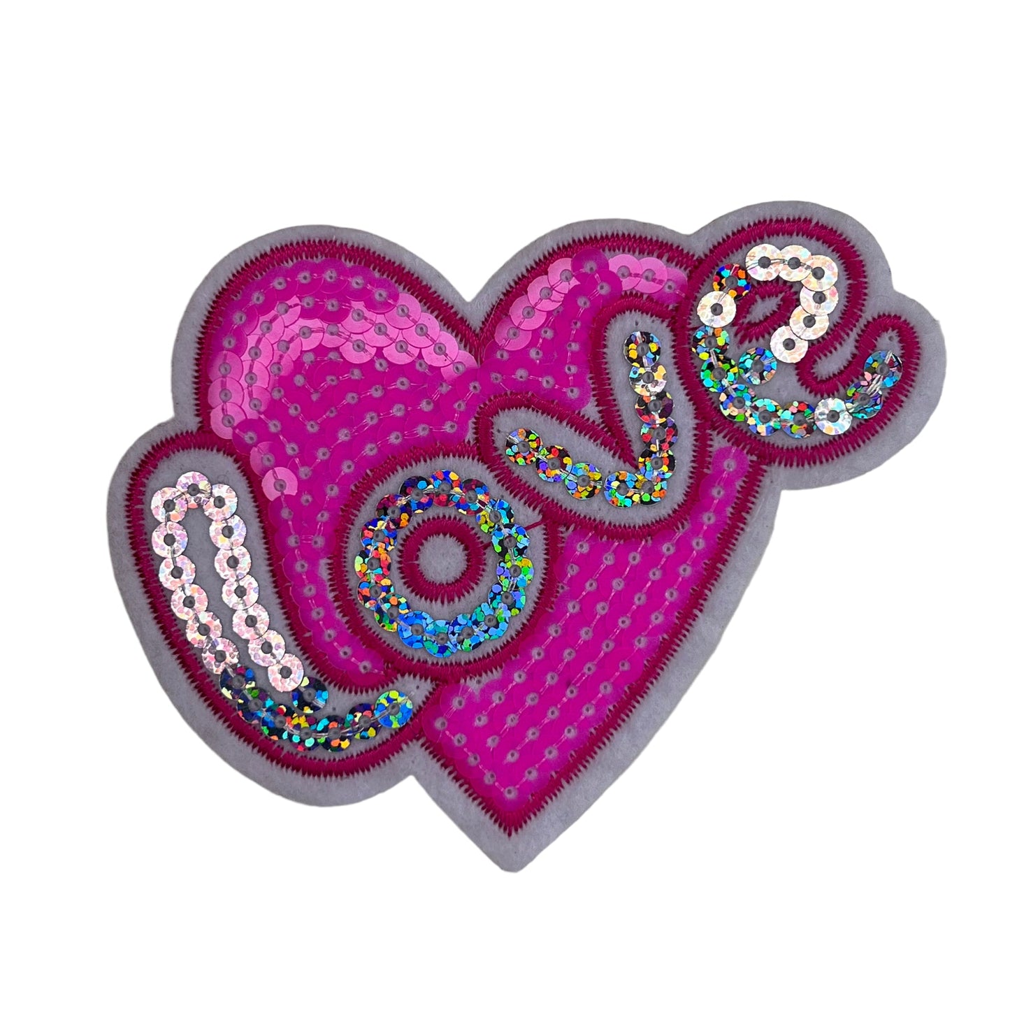 P0643-roze-paillette-met-zilveren-pailletten-love-hart-patch