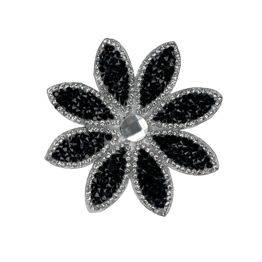 SP0004-zwarte-bloem-met-zilveren-rand-strass-patch