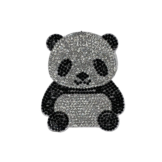 SP0009-zwart-met-zilveren-panda-strass-patch